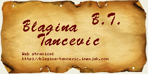 Blagina Tančević vizit kartica